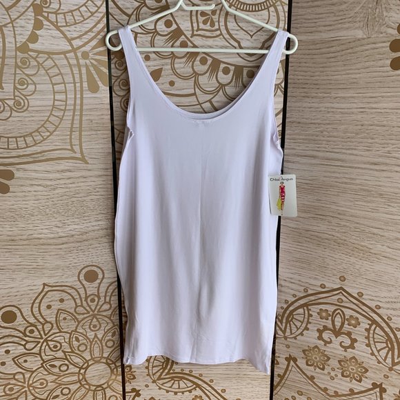 chloe angus white long tank top or slip - Picture 5 of 8